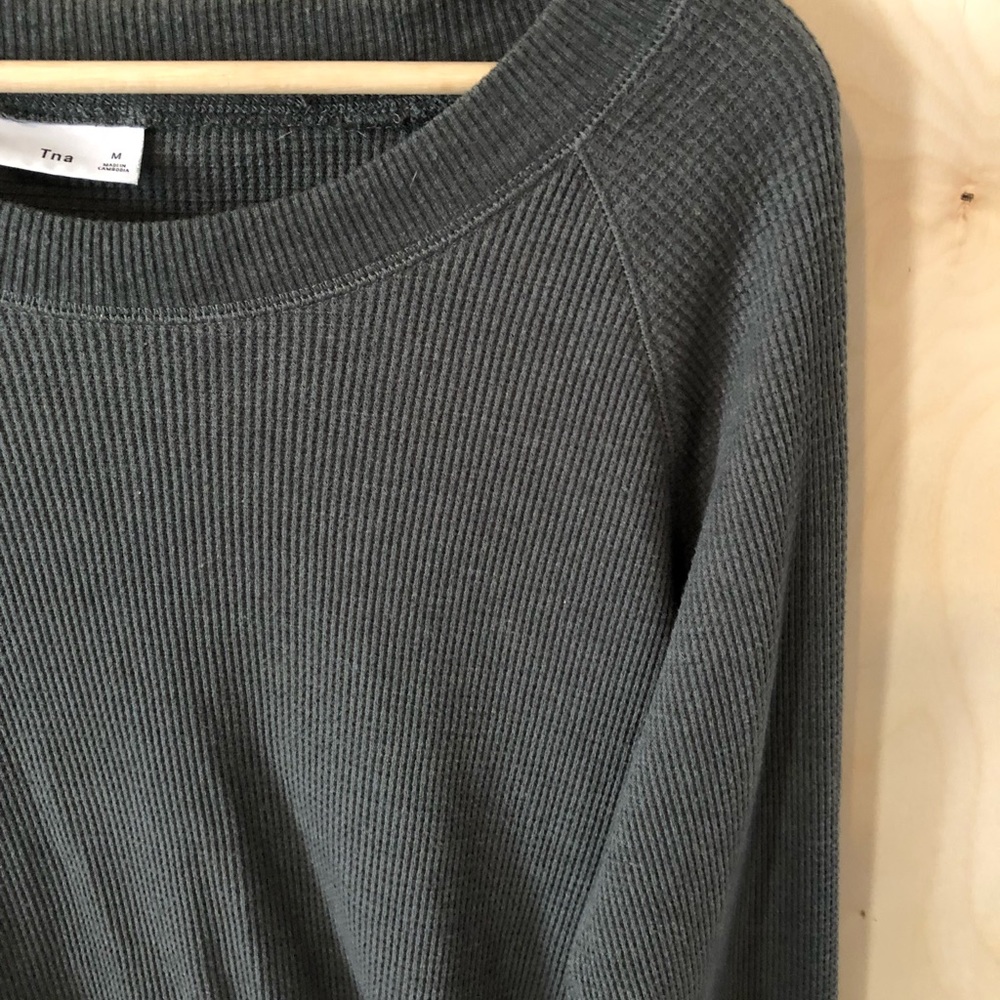 Aritzia TNA waffle knit thermal pullover